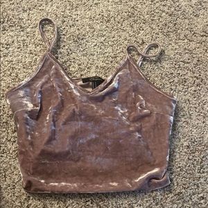 Cute velvet pink crop top!